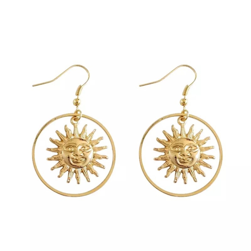 Sun hoop earrings